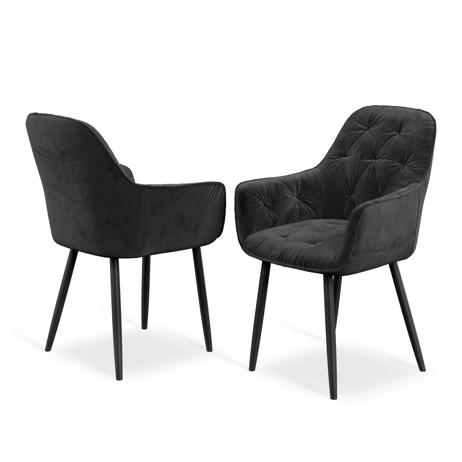 Furniture Online Arlo Anika Walnut Top w Wal Legs Dining Table & 4 Black Chairs - Image 4