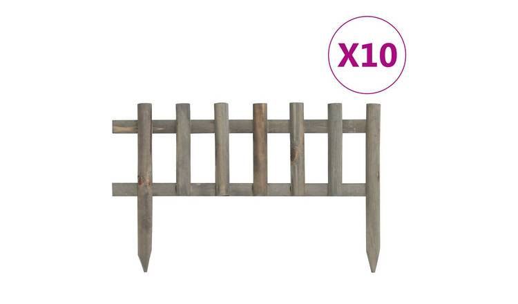Walplus Pack of 10 Firwood Lawn Edgings - 44 x 29 cm - Grey Finish
