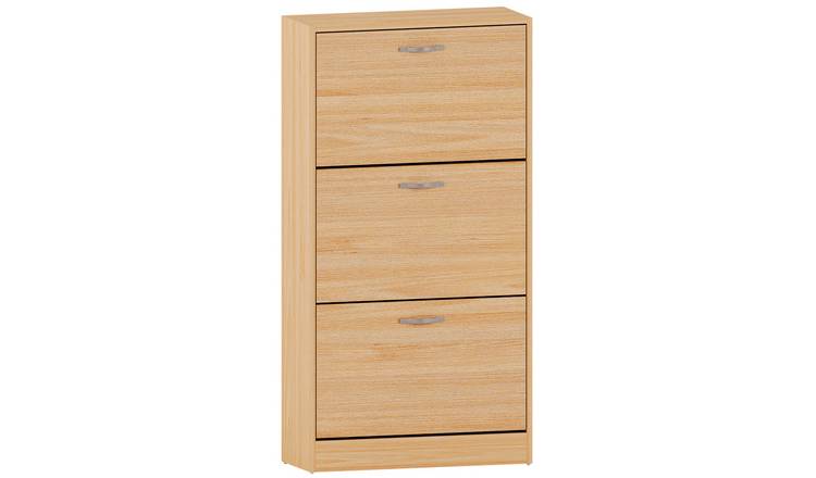 Vida Designs 3 Drawer Shoe Cabinet - Pine