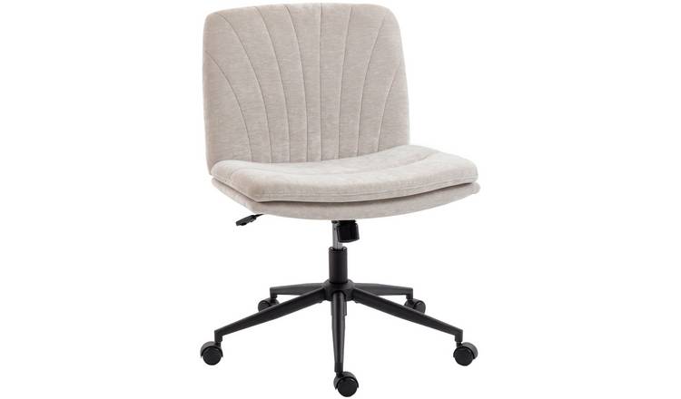 HOMCOM Armrest Criss Cross Desk Chair - Beige