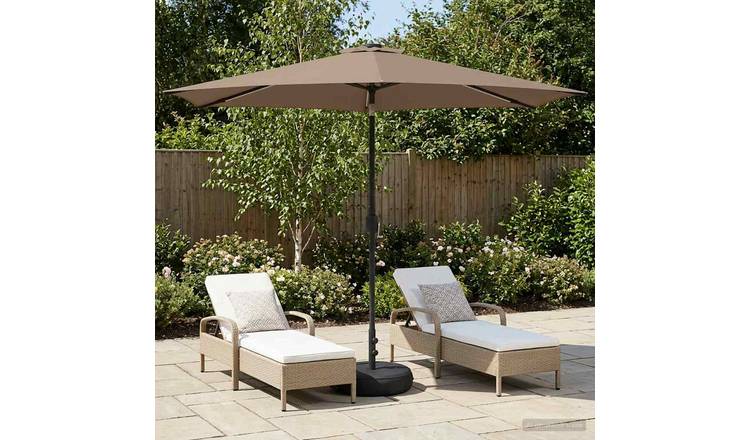 Walplus Polyester Garden Parasol - Taupe - 296 x 296 x 235 cm