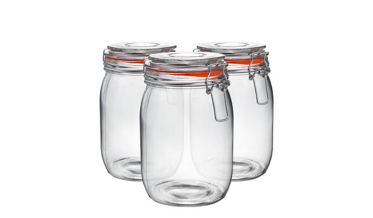 Argon Tableware Glass Storage Jars - Pack of 3