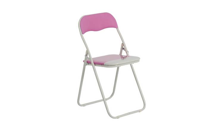 Harbour Housewares Coloured Padded Folding Chair - Pink