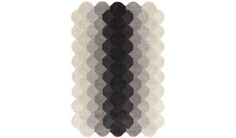 Mega Flooring Black Handmade Abstract Rug - 120 x 170cm