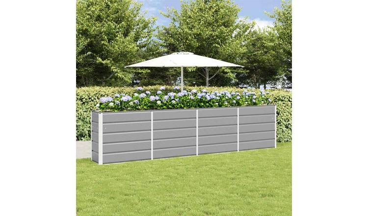 Walplus Steel Garden Planter - Light Grey - 320 x 40 x 75 cm