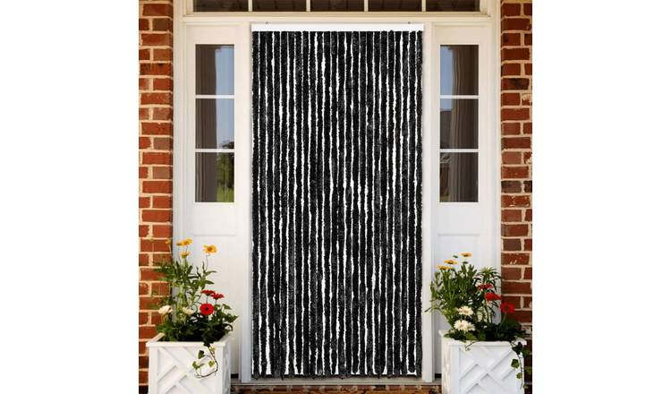 Walplus Chenille Fly Door Curtain - Anthracite - 100 x 200 cm