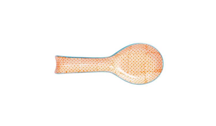 Nicola Spring Hand-Printed Kitchen Spoon Rest - Orange