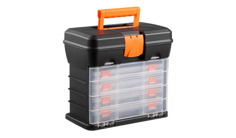 VonHaus 4 Drawer Utility Tool Box Storage Organiser - Adjustable Dividers