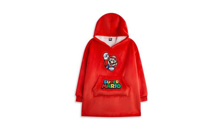 Nintendo Mario Kids Boys Blanket Hoodie 9-13 Years - Red