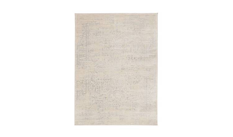 Mega Flooring White Traditional Abstract Rug - 80 x 150cm