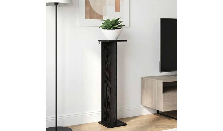 Walplus Pack of 2 Engineered Wood Plant Stand - Black Oak - 25 x 25.5 x 100.5 cm