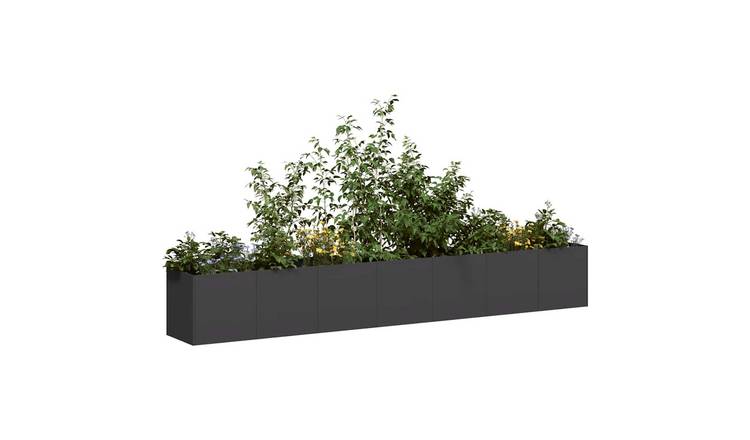 Walplus Steel Garden Planter - Black - 280 x 40 x 40 cm