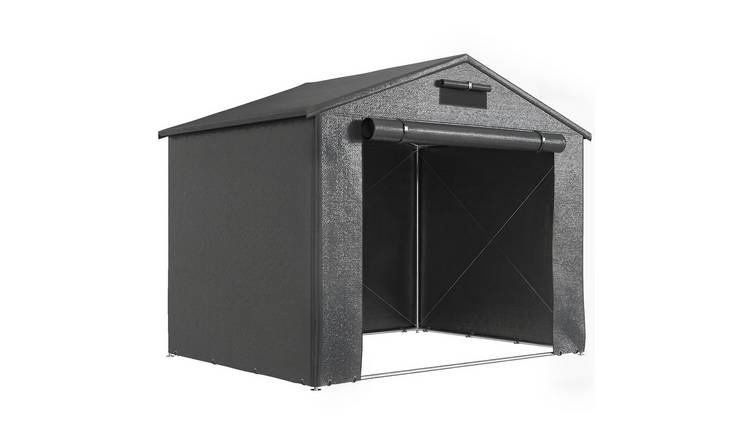Outsunny Steel Frame Garden Storage Shed with PE Vented - Dark Grey