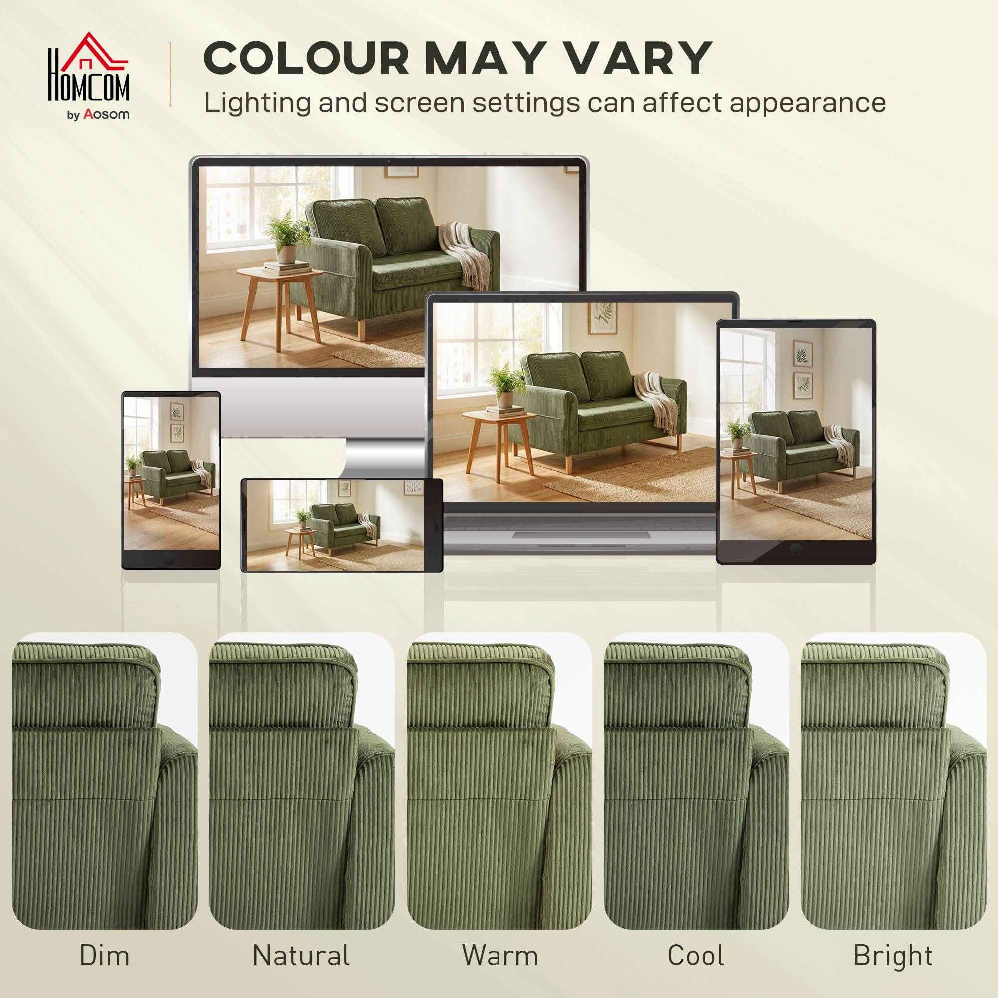 HOMCOM 2 Seater Metal Sofa with Spring Cushions - Green - Image 3