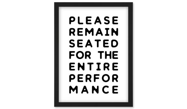 Funny Toilet Wall Art 'Please Remain Seated' Framed Art Print - A4