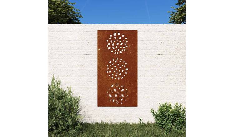 Walplus Corten Leaf Design Garden Wall Decoration - Rusty - 105 x 55 x 0.7 cm
