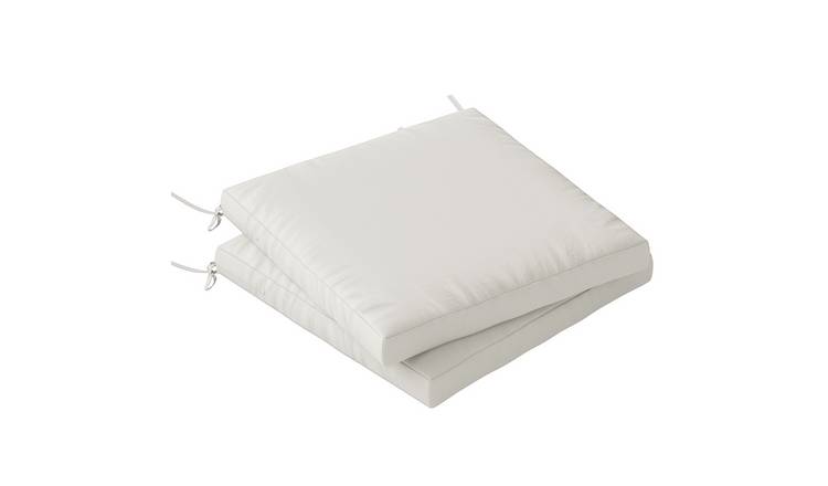 Outsunny Set of 2 Outdoor Waterproof Chair Cushions with Ties - Cream