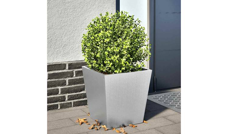 Walplus Galvanised Steel Garden Planter - 40 x 40 x 40 cm