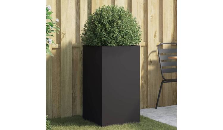 Walplus Steel Garden Planter - Black - 42 x 38 x 75 cm