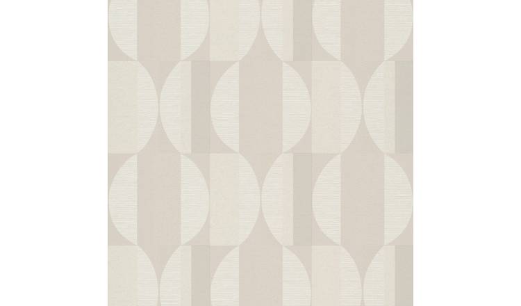 Grandeco Boutique Fuma Geometric Embossed Wallpaper - Natural