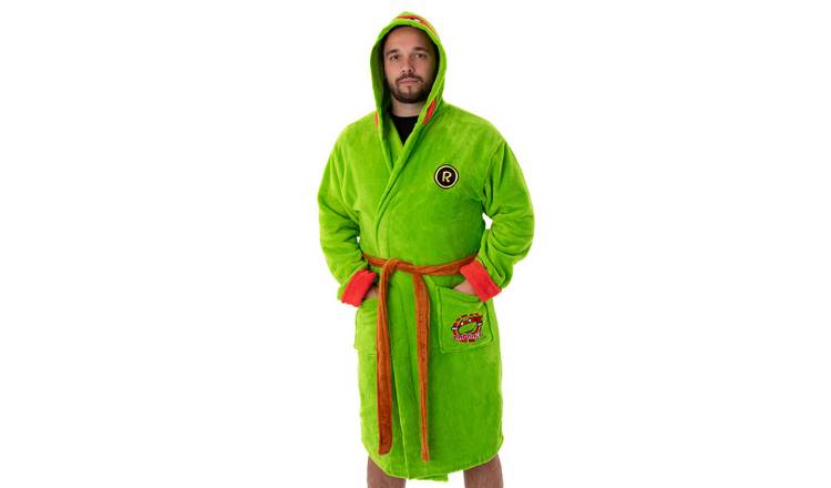 Teenage Mutant Ninja Turtles Adult Medium Mens Hooded Bathrobe - Green