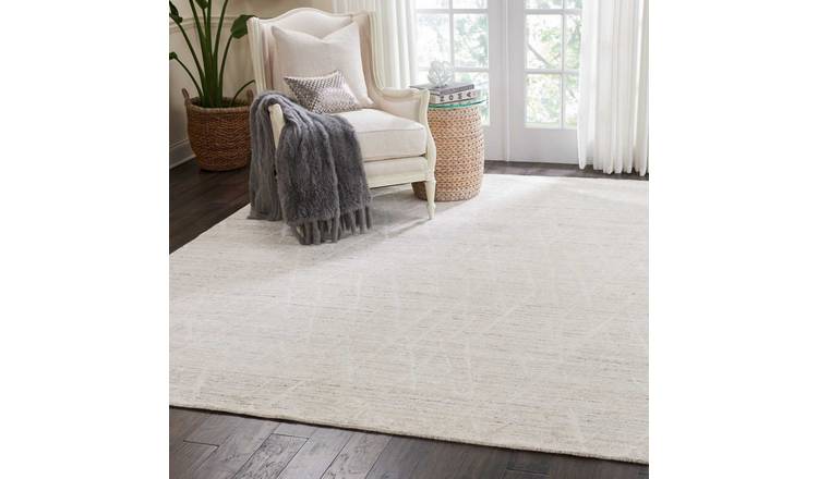 Mega Flooring White Handmade Geometric Rug - 168 x 226cm