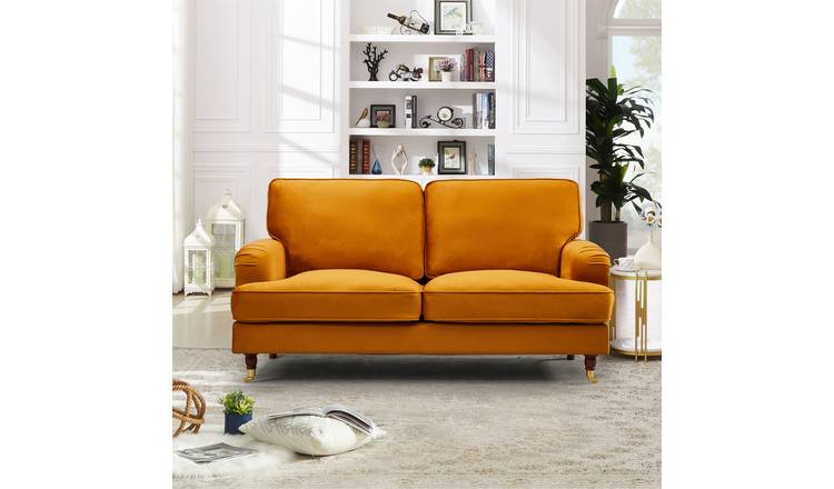 Artemis Home Woodbury 2 Seat Velvet Fabric Sofa - Orange