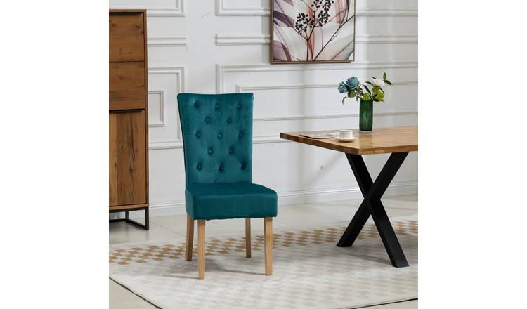 Artemis Home Pienza Velvet Dining Chairs - Set of 2 - Teal