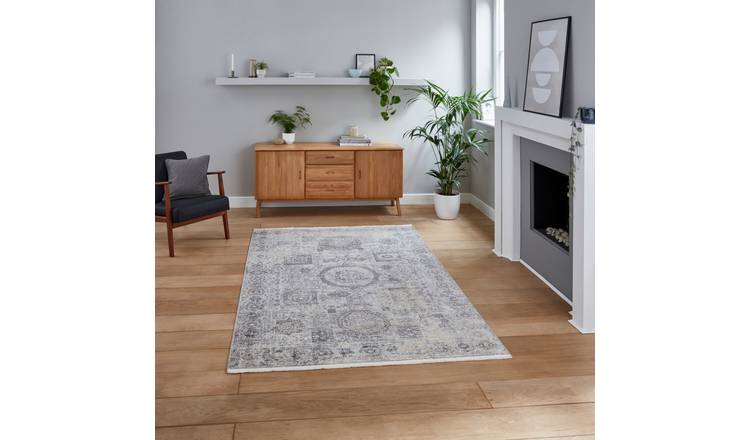 Mega Flooring Grey Traditional Abstract Rug - 120 x 170cm
