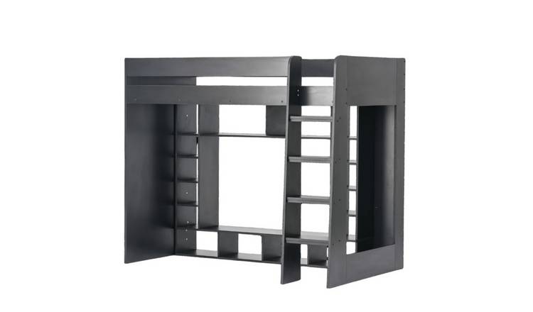 Noa & Nani Leo Highsleeper Cabin Bed With Gaming Den & Storage - Black