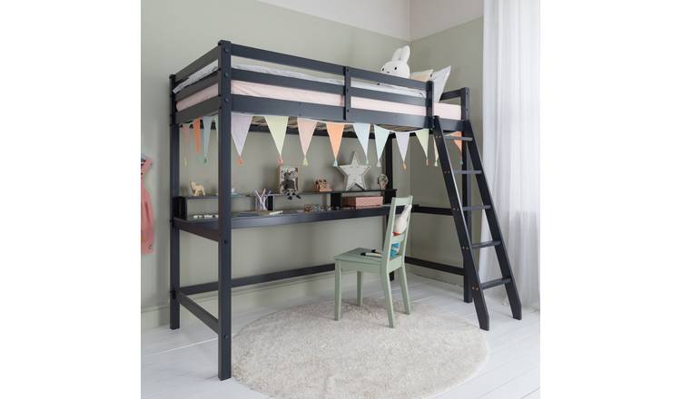 Noa & Nani Thomas High Sleeper with Thea Desk - Anthracite