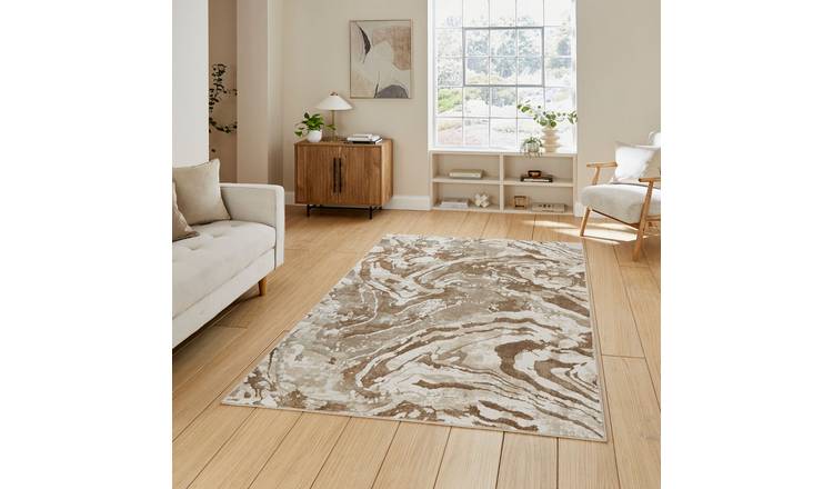 Mega Flooring Beige Modern Abstract Rug - 160 x 230cm