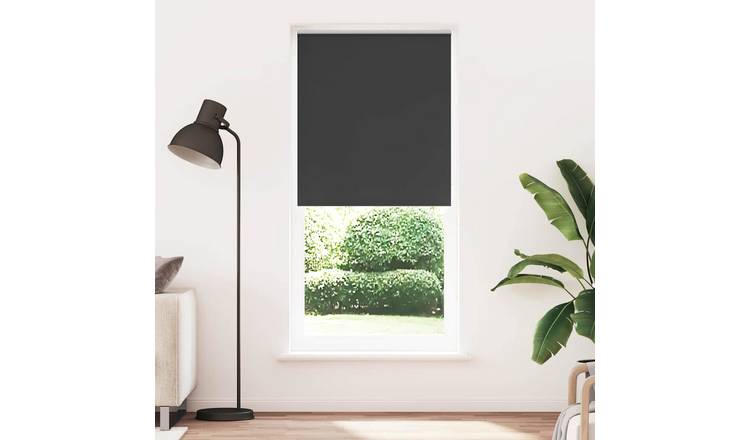 Walplus Polyester Chain Operated Blackout Roller Blind - Black - 120 x 230 cm