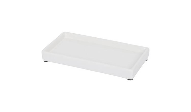 Harbour Housewares Ceramic Soap Dispenser Tray - White
