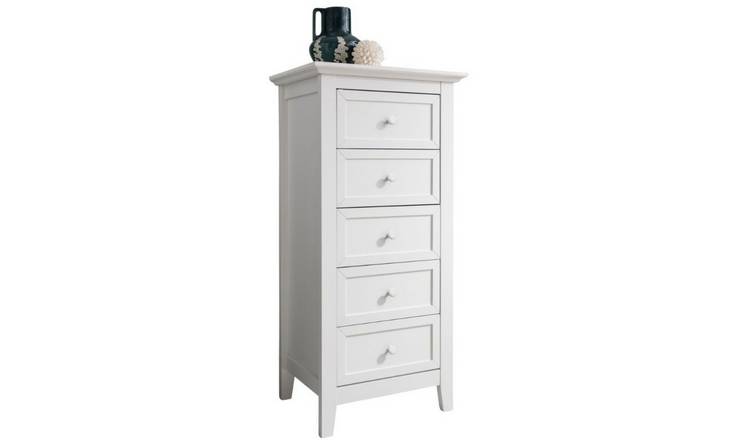 Noa & Nani Torsby 5 Drawer Tall Chest of Drawers - White