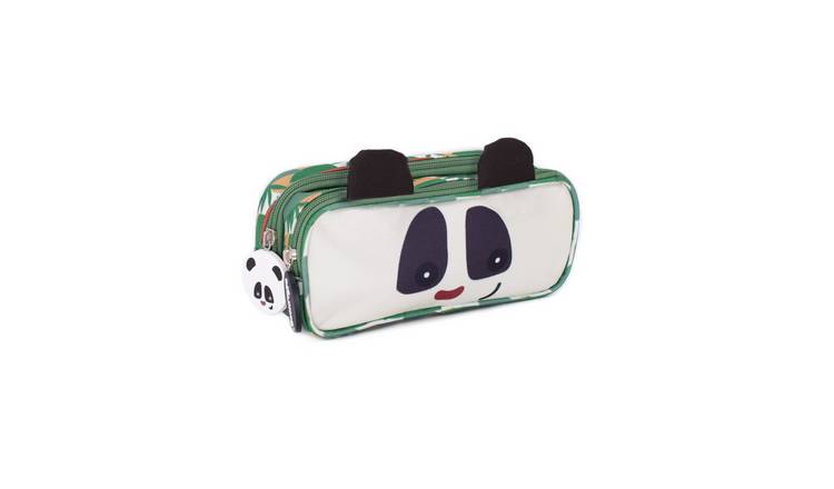 Les Deglingos 2-Zip Animal Face Pencil Case - Rototos the Panda