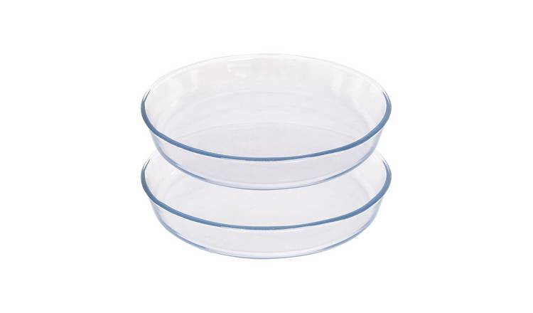 Argon Tableware Round Glass Oven Dishes - 26cm x 26cm - Pack of 2