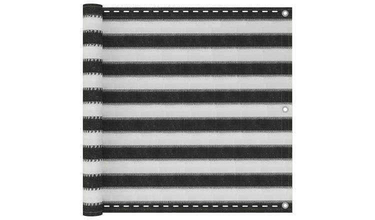 Walplus HDPE Balcony Screen - Anthracite and White - 90 x 500 cm