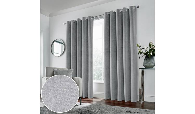 Enhanced Living Hampton Eyelet Blackout Thermal Curtains - 229 x 229cm - Grey