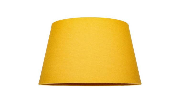 Happy Homewares Ochre Mustard Linen Drum Lampshade - 35cm