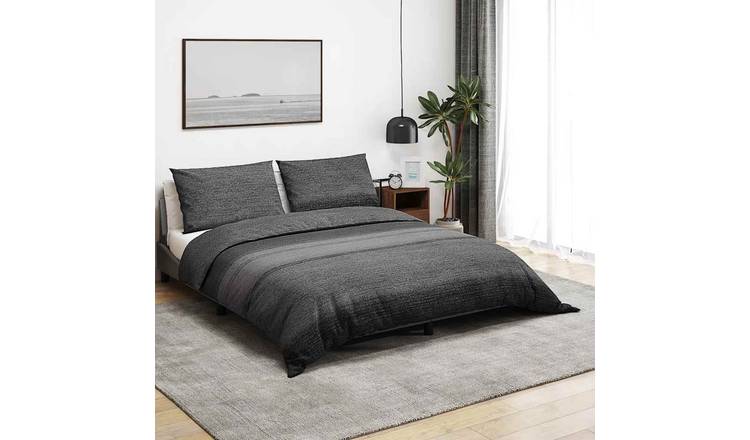 Walplus Cotton Duvet Cover Set - Dark Grey - 260 x 220 cm