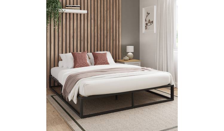 GFW Platform Double Metal Bedframe - Black