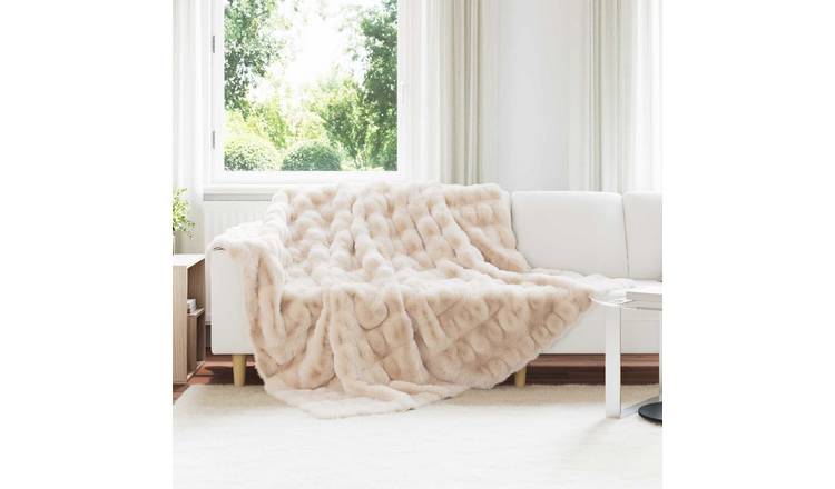 Walplus 5.23 kg Faux Fur Blanket - Beige - 220 x 240 cm