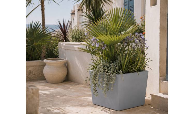 Fargro Home and Garden 83L Polystone Square Plant Pot - Light Grey