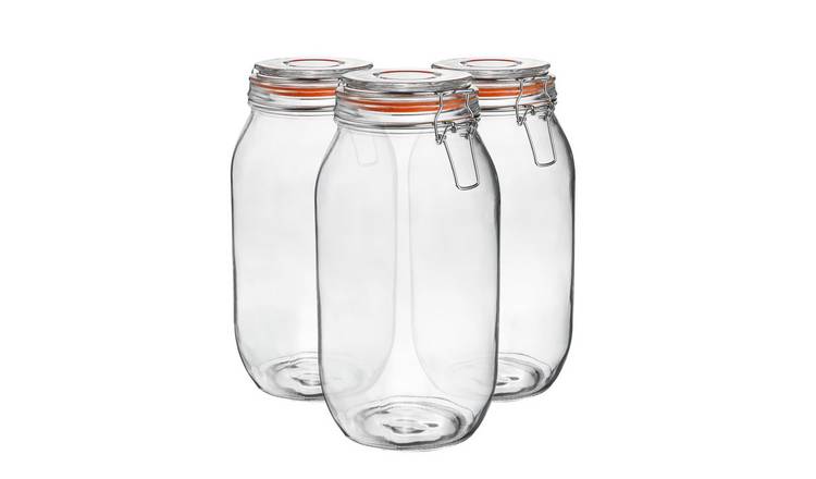 Argon Tableware Glass Storage Jars - Pack of 6