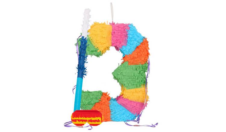 Fax Potato Number 3 Pinata Set with Stick & Blindfold - Blue Stick