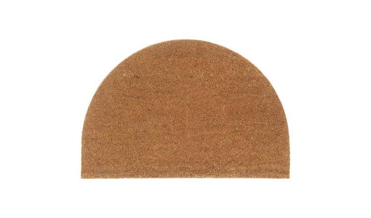 Walplus 24 mm Thick Half Round Coir Door Mat - Natural - 60 x 90 cm