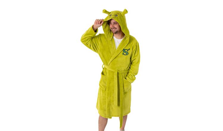 Shrek Character Adult Medium Unisex Hooded Bathrobe - Green