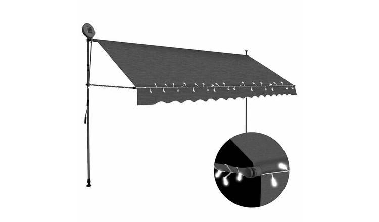 Walplus Electric Polyester Retractable Awning - Anthracite - 400 x 120 cm