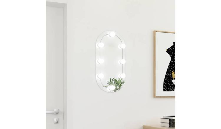 Walplus LED Oval Wall Mirror - Silver - 60 x 30 cm